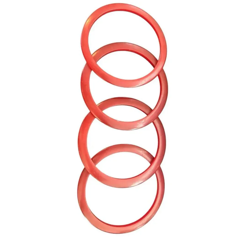 FOUR Vintage Bakelite Red Stackable Spacer Bangle Bracelets Cherry Red Art Deco - Picture 13 of 13